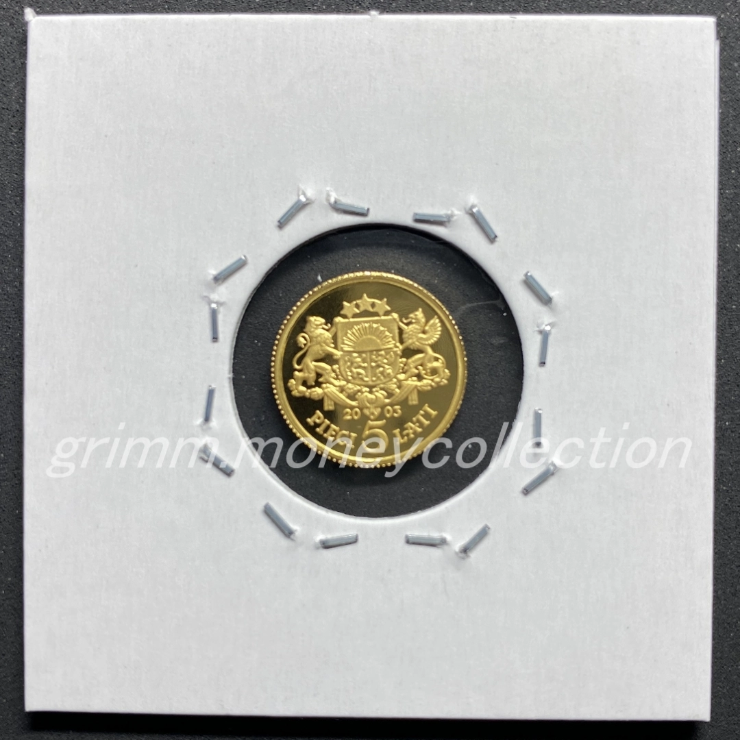 ラトビア 5ラッツ金貨