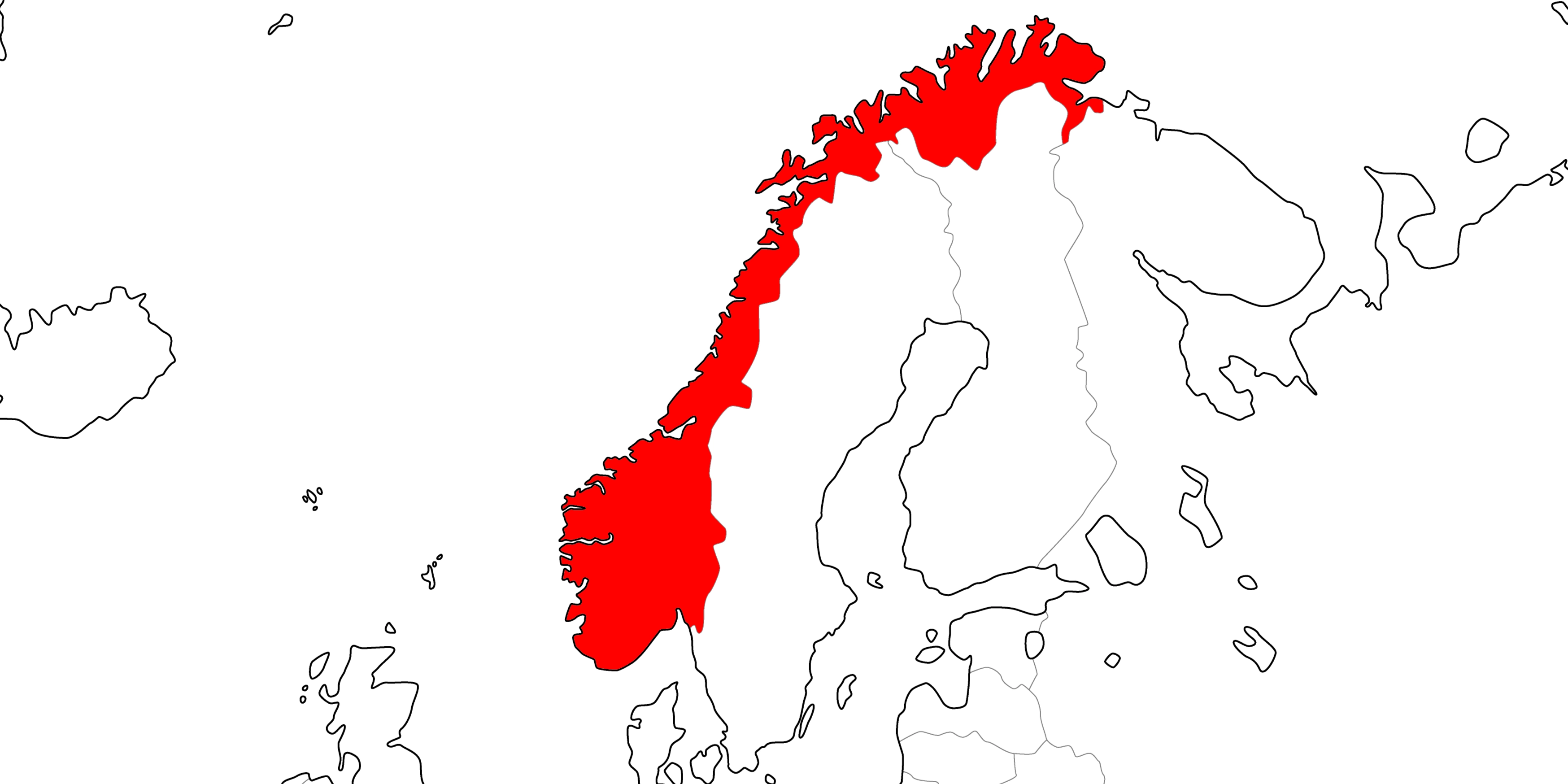 ノルウェーの地図