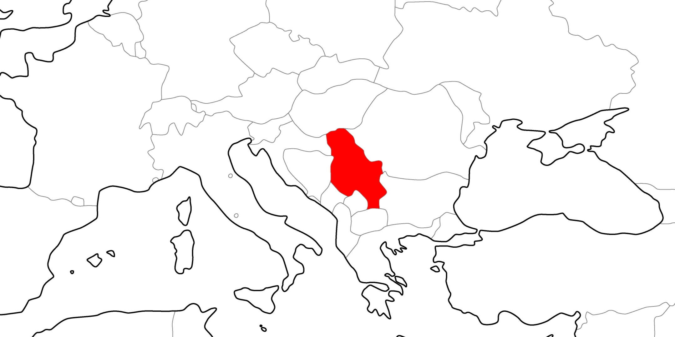 セルビアの地図