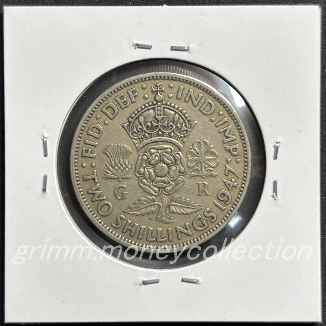 イギリス km865 1947～1948 2シリング 裏