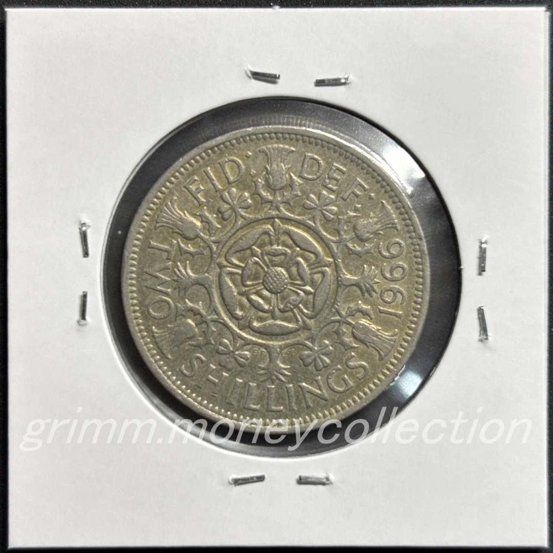 イギリス km906 1954～1970 2シリング 裏