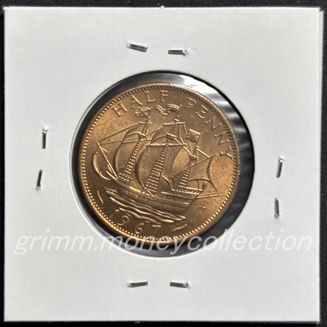 イギリス km896 1954～1970 ½ペニー 裏