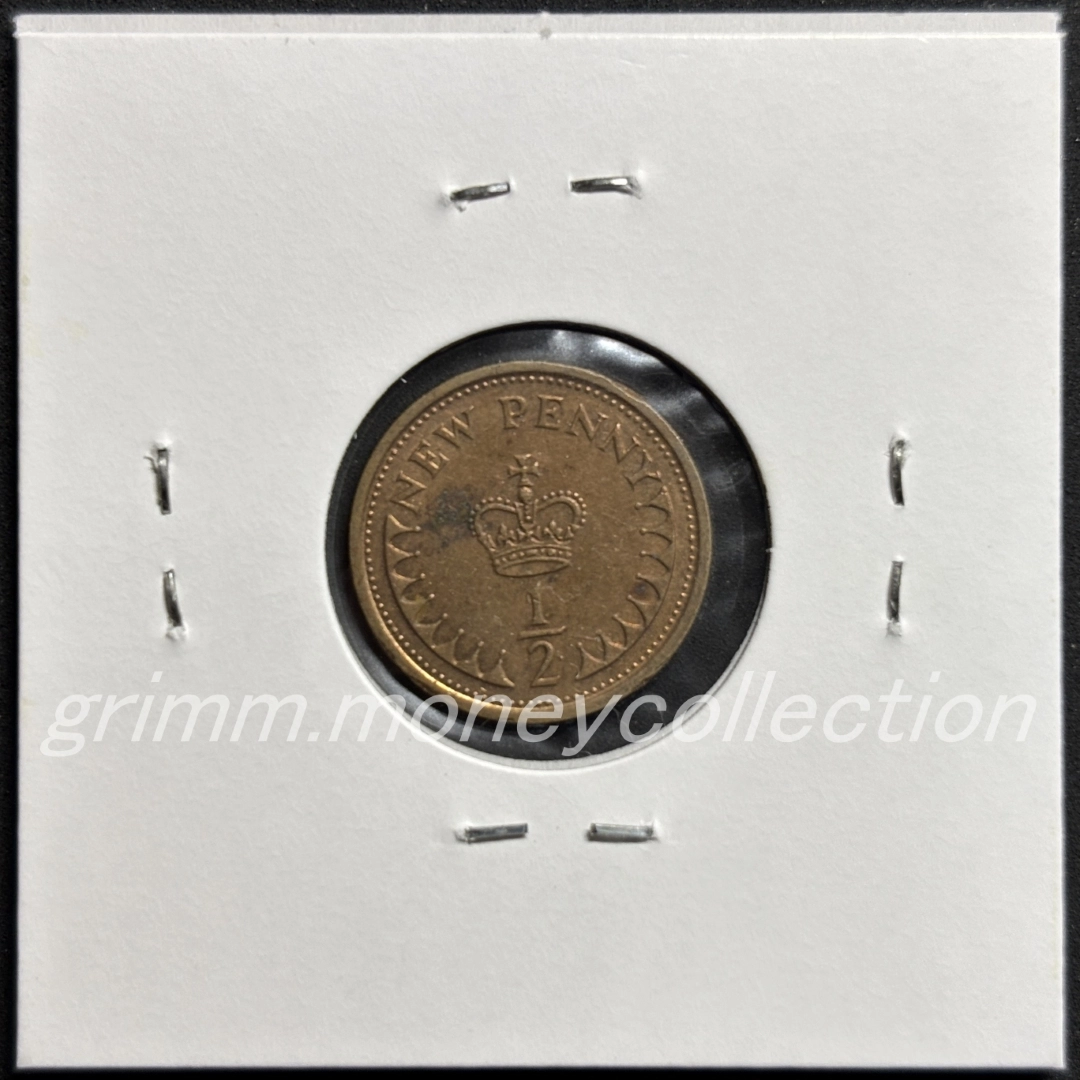 イギリス km914 1971～1981 ½新ペニー 裏