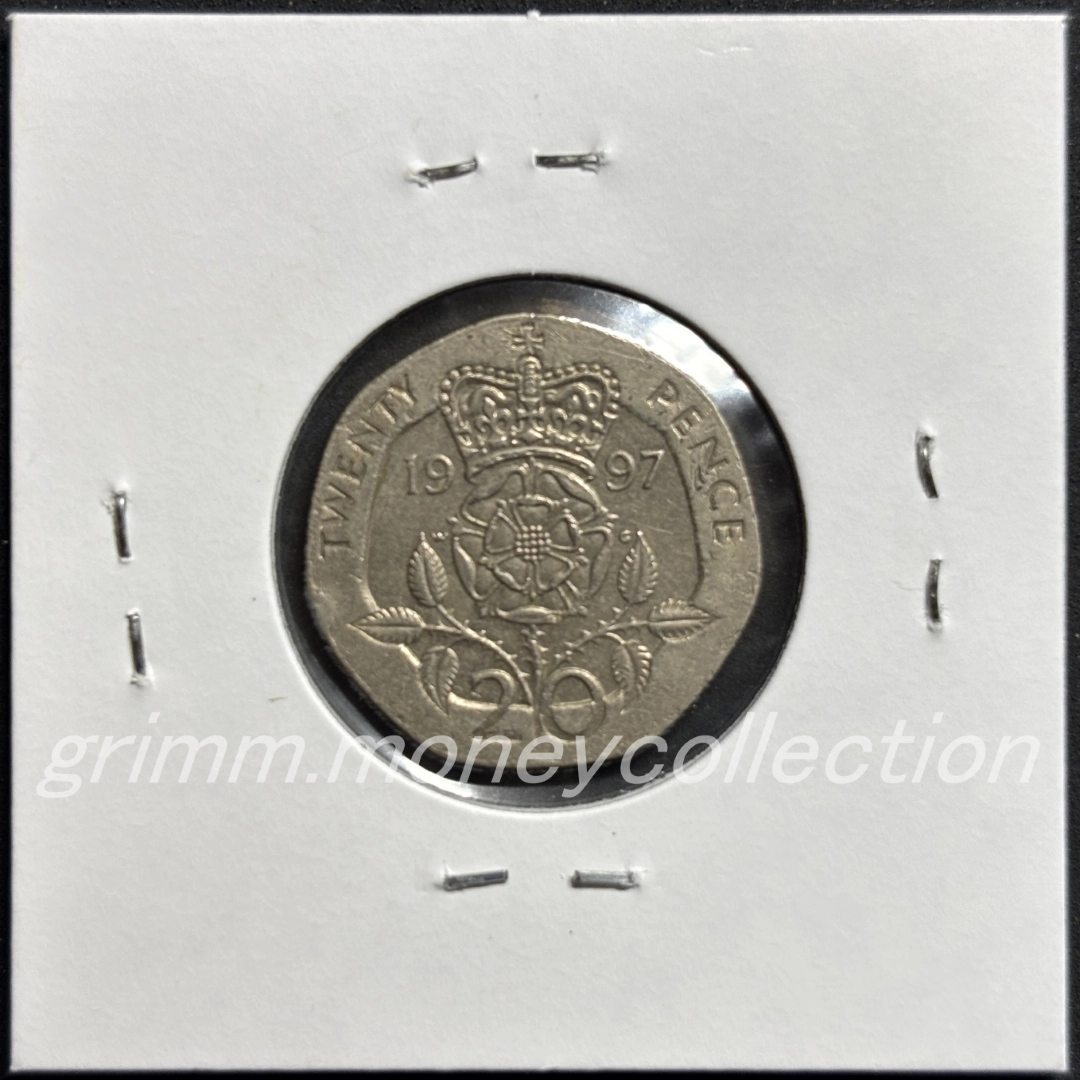 イギリス km939 1985～1997 20ペンス 裏
