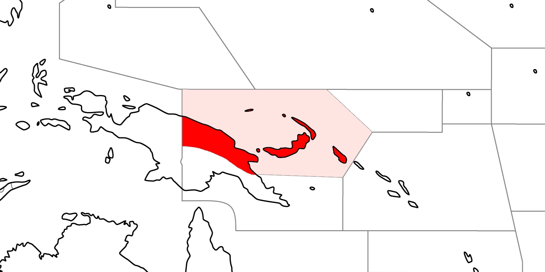 オーストラリア委任統治領ニューギニアの地図