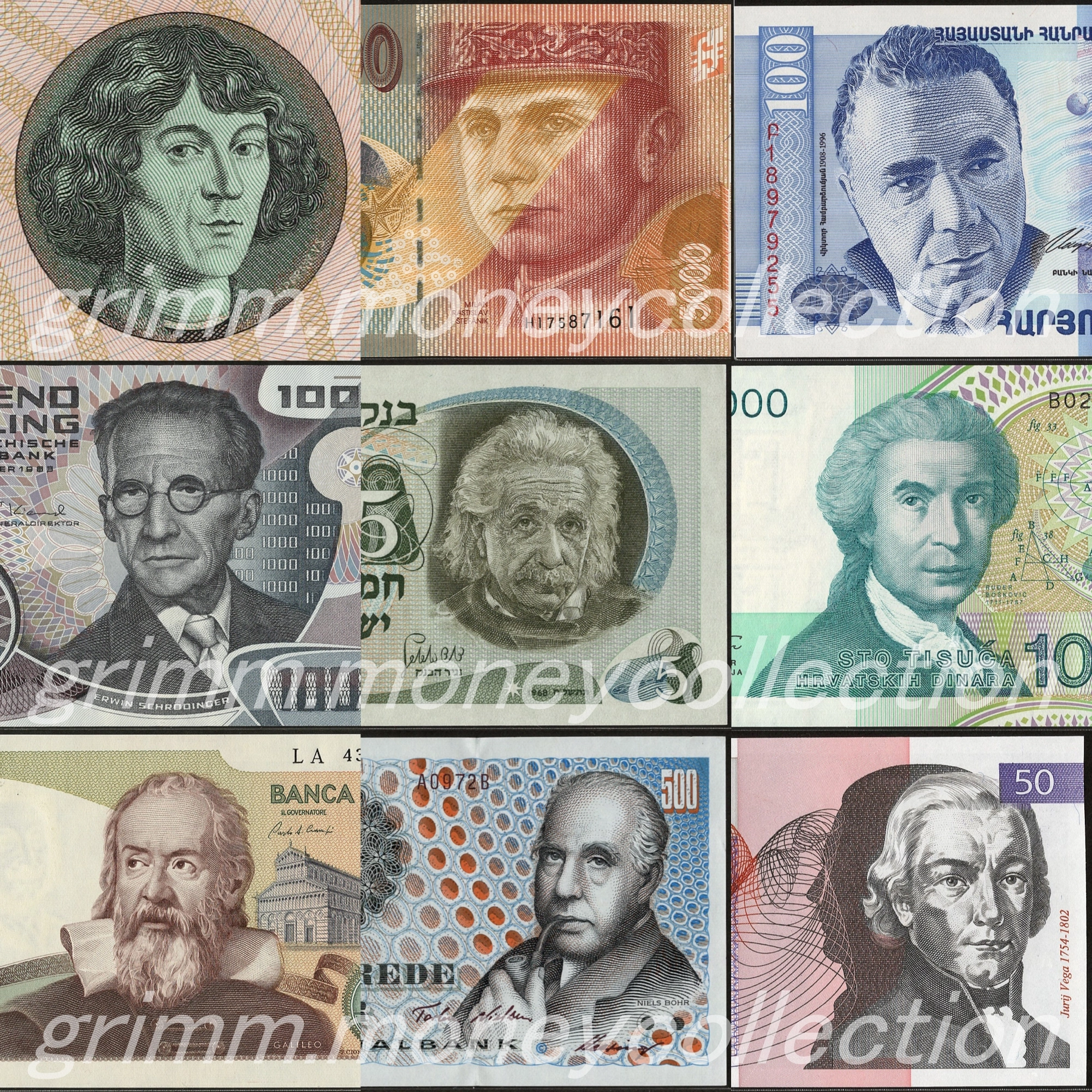 天文学者が描かれた紙幣