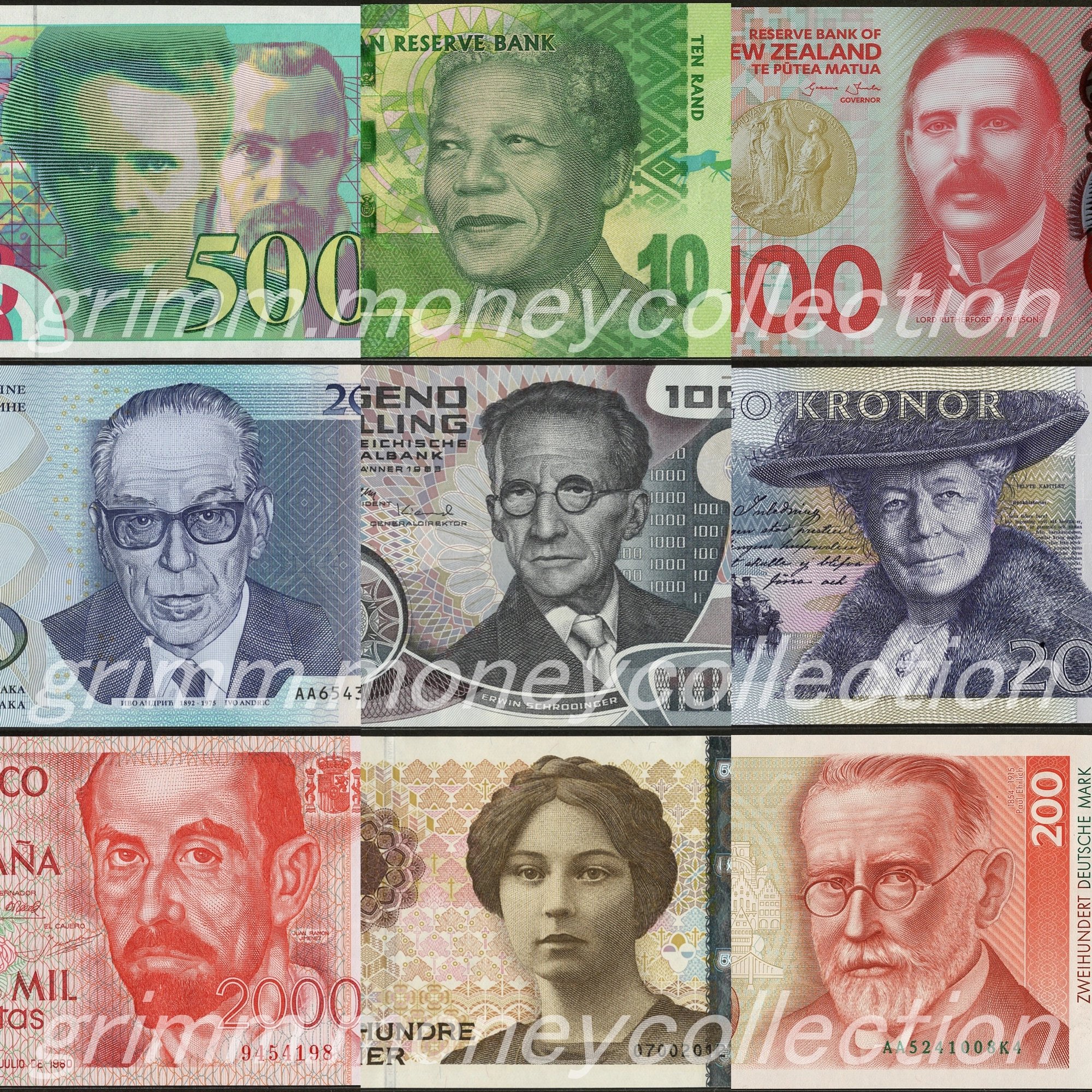 ノーベル賞受賞者の紙幣