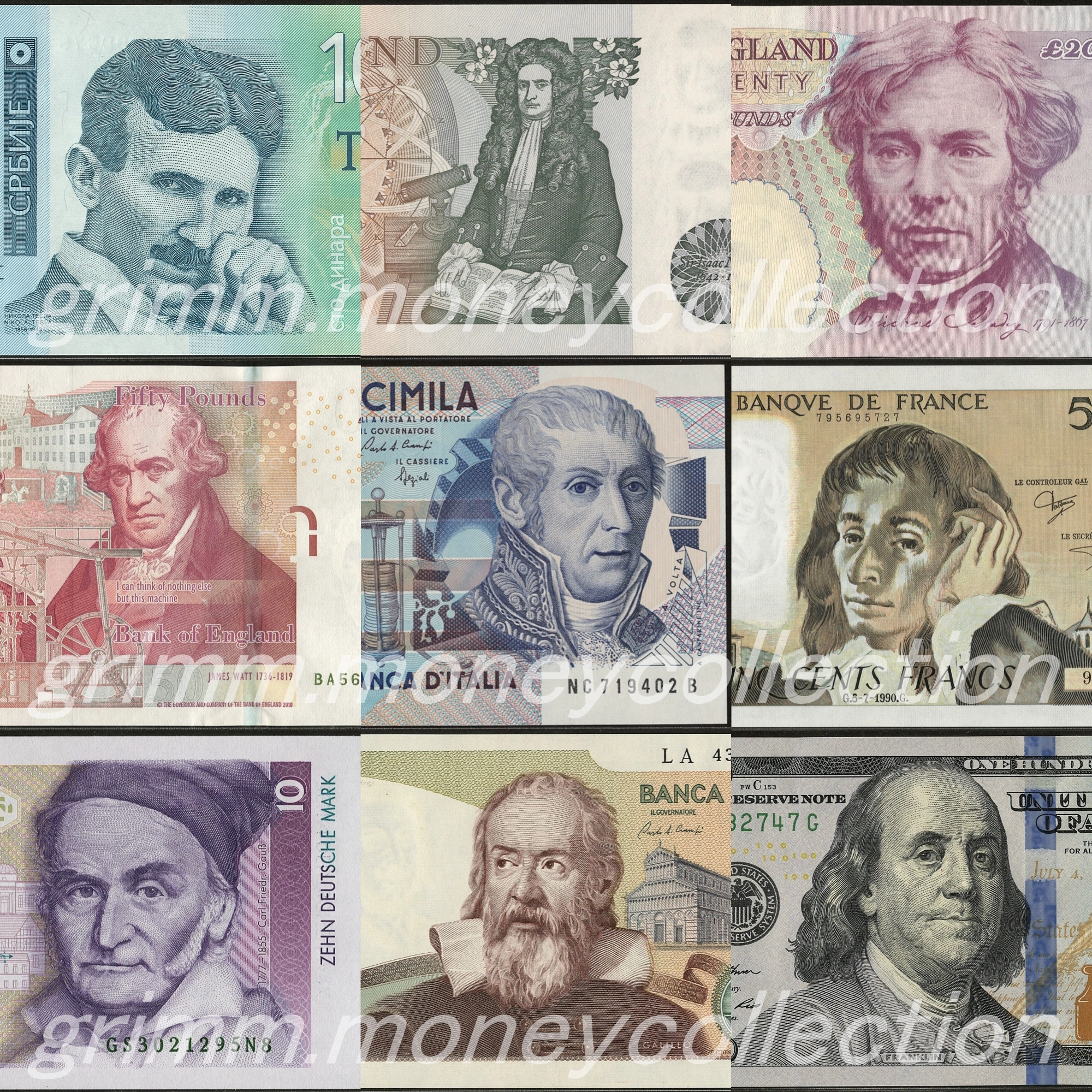 単位に名を残した人物の紙幣